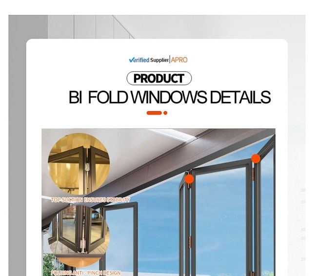 Δίπλωμα του κάθετου παραθύρου, μπαλκόνι αργιλίου που διπλώνει το παράθυρο, κουζίνα αργιλίου που διπλώνει το παράθυρο, παράθυρο πτυχών βισμουθίου αργιλίου