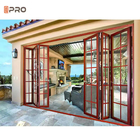 2.0mm πάχος Αλουμίνιο διπλώσιμες πόρτες εξωτερικό φορητό μπαλκόνι γυαλί Bi διπλώσιμη πόρτα με πλαξί