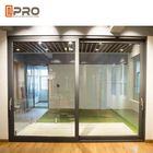 Ντυμένες σκόνη πόρτες γυαλιού αλουμινίου συρόμενες για το εσωτερικό πλαίσιο συρόμενων πορτών πορτών κτηρίων οικοδόμησης