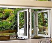 Πτυσσόμενα παράθυρα Bifold αργιλίου γυαλιού για την ενέργεια κουζινών - αποδοτικό διπλώνοντας γυαλί παραθύρων οθόνης παραθύρων που διπλώνει το δίπλωμα