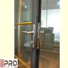 Αλουμίνιο εξωτερικό Patio που διπλώνει πορτών το γκρίζο χρώματος θερμικό εμπορικό ακκορντέον γυαλιού σπασιμάτων διπλό που διπλώνει το διπλάσιο πορτών