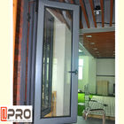Το κάθετο παράθυρο Bifold διπλής τοποθέτησης υαλοπινάκων, κουζίνα αργιλίου παραθύρων αλουμινίου που διπλώνει τις πτυχές βισμουθίου αργιλίου παραθύρων