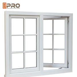 Κατοικημένος εκδιώξτε Casement τα παράθυρα/το περιστρέφοντας παράθυρο αλουμινίου με τα άσπρα παράθυρα αλουμινίου σχεδίου πλέγματος